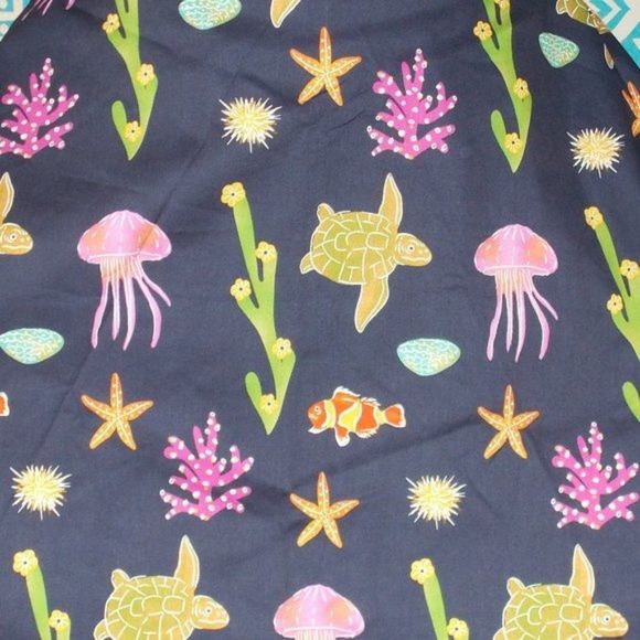 Pin Up High Waist Skirt Aquarium Beach Day - Picture 2 of 2